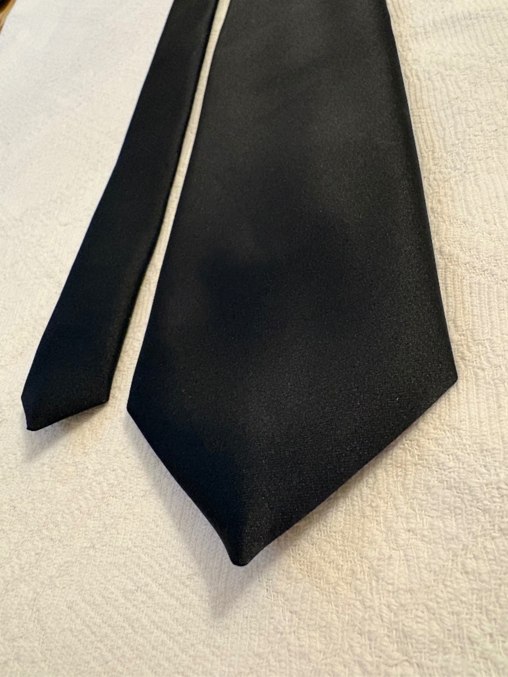 Vintage Carl Co Solid Black Necktie Classic Made in USA